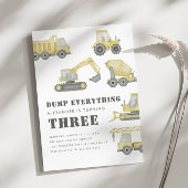 Invitation Construction Véhicules de Camion Garçons fête d'an