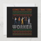 Invitation Construction Worker Ugly Christmas Sweater Gift (Devant)