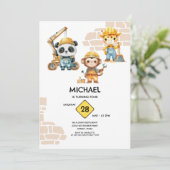 Invitation Constructions Animaux Aquarelle Toutes Années (Debout devant)