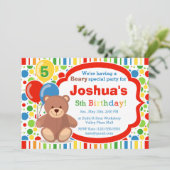 Invitation Construire une Ours Boy's Birthday Party Invitatio (Debout devant)