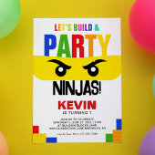 Invitation Construisons et faisons la fête Blocs de construct