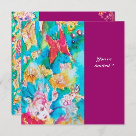 INVITATION CONTE DE FÉE AU RAISIN 2 (Devant / Derrière)