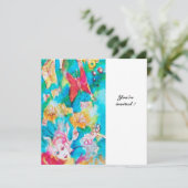 Invitation CONTE DE FÉE DU RAISIN blanc fuchsia bleu noir (Debout devant)