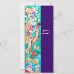 Invitation CONTE DE FÉE DU RAISIN violet bleu fuchsia rose bl