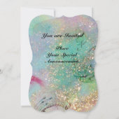 Invitation CONTE DE FÉE TURC Paillettes d'or bleu sarcelle (Dos)