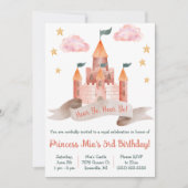 Invitation Conte de fées, Château, Princesse Thématique Anniv (Devant)