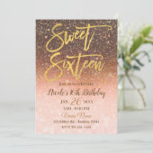 Invitation Conte de fées d'automne Paillettes dorées Feuille (Debout devant)