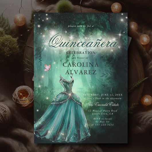 Invitation Conte de fées de forêt enchantée Princesse Quincea