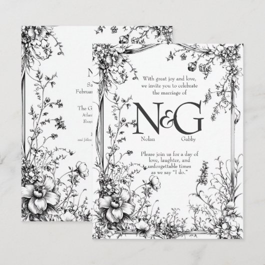 Invitation Conte de fées de livre d'images, dessiné à la main (Devant / Derrière)