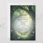 Invitation Conte de fées d'été Forêt enchantée Quinceañera (Devant)