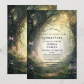 Invitation Conte de fées d'été Forêt enchantée Quinceañera (Devant / Derrière)
