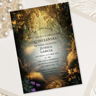 Invitation Conte de fées d'été Forêt enchantée Quinceañera