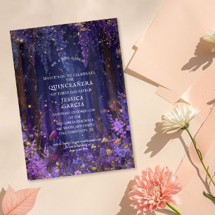 Invitation conte de fées d'été Forêt enchantée  Quinceañera 