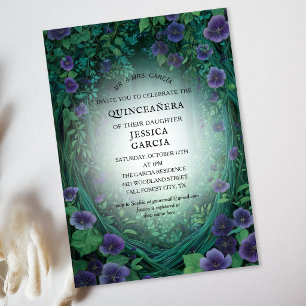 Invitation Conte de fées d'été Forêt enchantée Quinceañera
