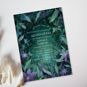 Invitation Conte de fées d'été Forêt enchantée Quinceañera