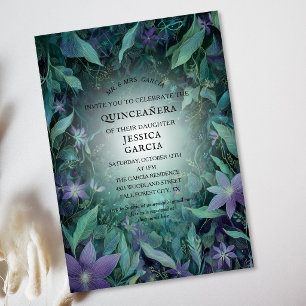 Invitation Conte de fées d'été Forêt enchantée Quinceañera
