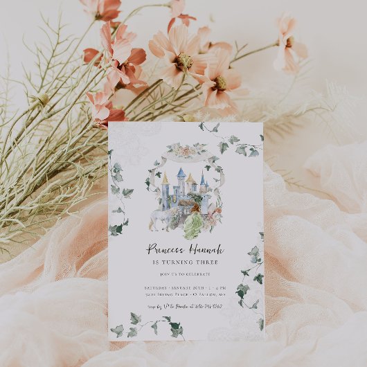 Invitation Conte de Fées Élégant | Fête d'anniversaire de Pri