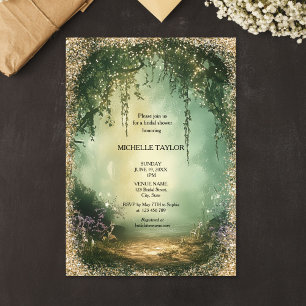 Invitation Conte de Fées Forêt Enchantée Élégante Florale Mar