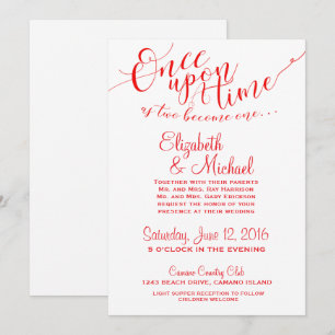 Invitation Conte de Fées Il était une fois - ROUGE