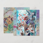 Invitation CONTE DE FÉES TURC, brillant  rouge bleu rose pail (Devant / Derrière)