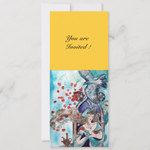 Invitation CONTE DE FÉES TURC ,rouge bleu blanc jaune vif