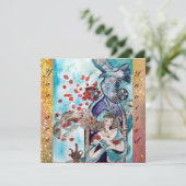 Invitation CONTE DE FÉES TURC ,rouge bleu jaune vif éclat (Debout devant)