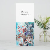 Invitation CONTE DE FÉES TURC ,rouge vif bleu blanc (Debout devant)