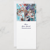 Invitation CONTE DE FÉES TURC ,rouge vif bleu blanc (Dos)