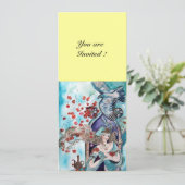 Invitation CONTE DE FÉES TURC ,rouge vif bleu blanc jaune (Debout devant)