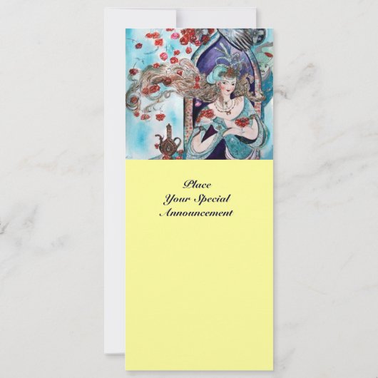 Invitation CONTE DE FÉES TURC ,rouge vif bleu blanc jaune (Dos)