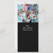 Invitation CONTE DE FÉES TURC ,rouge vif bleu blanc noir (Dos)