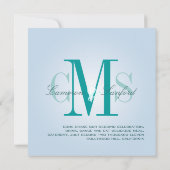 Invitation Contemporain + bleu sarcelle/élégant (Dos)