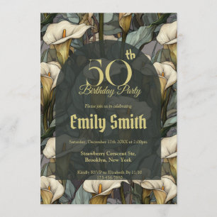 Invitation Contemporain Call Lilies Fleur Fille Anniversaire 