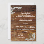 Invitation Contemporain Campagne Boots & Mariage de dentelle  (Devant)