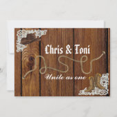 Invitation Contemporain Campagne Boots & Mariage de dentelle  (Dos)