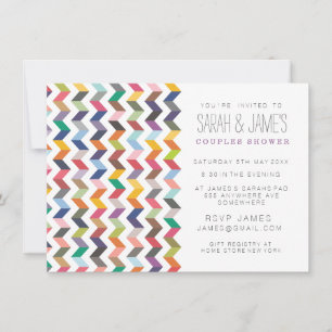 Invitation contemporain Chevron Couples Shower Par