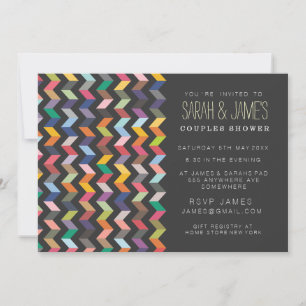 Invitation contemporain Chevron Couples Shower Par