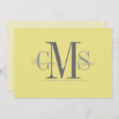 Invitation Contemporain + classe/jaune + gris (Devant / Derrière)