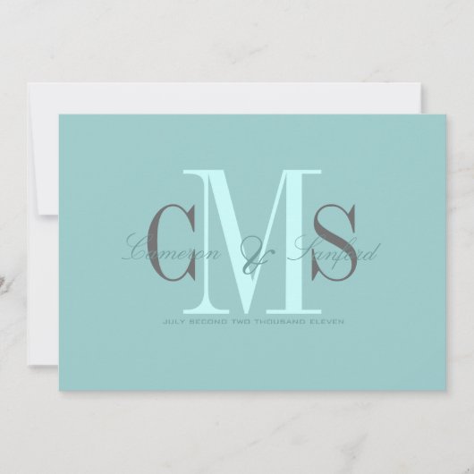 Invitation Contemporain + classe monogramme de mariage Invita (Devant)