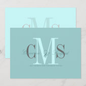Invitation Contemporain + classe monogramme de mariage Invita (Devant / Derrière)