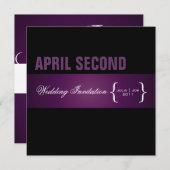 Invitation Contemporain + classe/prune + noir (Devant / Derrière)