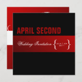 Invitation Contemporain + classe/rouge + noir (Devant / Derrière)