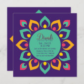 Invitation Contemporain Diwali Deepa Rangoli (Devant / Derrière)