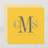 Invitation Contemporain + élégant/jaune + gris (Devant / Derrière)