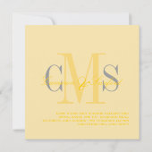 Invitation Contemporain + élégant/jaune + gris (Dos)