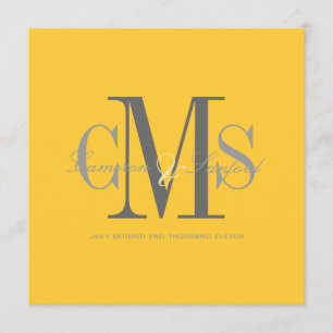 Invitation Contemporain + élégant/jaune + gris