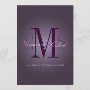 Invitation Contemporain + élégant/prune de PixDezines