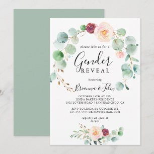 Invitation Contemporain Eucalyptus Floral Genre Revevela Part