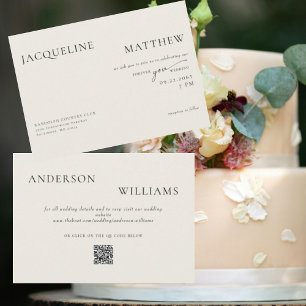 Invitation Contemporain Forever You Crème Code QR Mariage