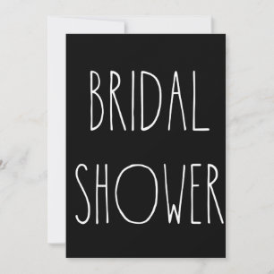 Invitation Contemporain Moderne Black Bridal Shower II